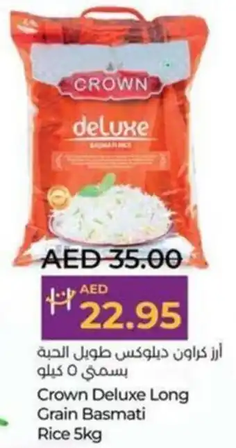Lulu Hypermarket Crown Deluxe Long Grain Basmati Rice 5kg offer