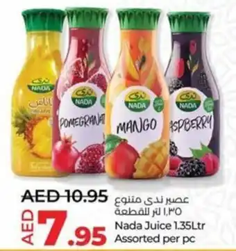 Lulu Hypermarket Nada Juice 1.35Ltr Assorted per pc offer