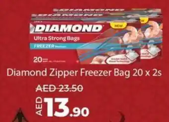 Lulu Hypermarket Diamond Zipper Freezer Bag 20 x 2s offer