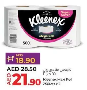Lulu Hypermarket Kleenex Maxi Roll 250Mtr x 2 offer