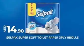 Lulu Hypermarket SELPAK SUPER SOFT TOILET PAPER 3PLY 9ROLLS offer
