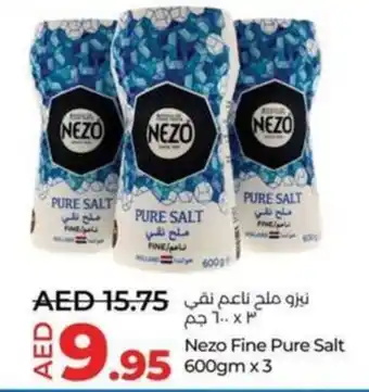 Lulu Hypermarket Nezo Fine Pure Salt 600gm x 3 offer