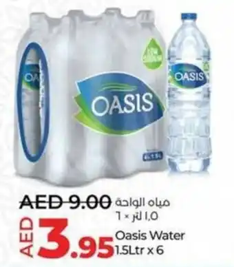 Lulu Hypermarket Oasis Water 1.5Ltr x6 offer