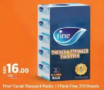 Aswaaq Fine Facial Tissues 4 Packs +1 Pack Free, 170 Sheets offer