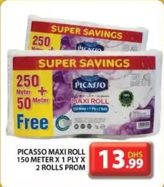 Grand Hyper Market PICASSO MAXI ROLL 150 METER X 1 PLY X 2 ROLLS PROM offer