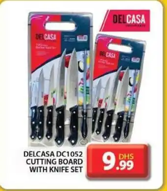Grand Hyper Market DELCASA DC1052 CUTTING BOARD WITH KNIFE SET offer
