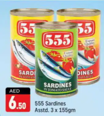 Shaklan 555 Sardines Asstd. 3 x 155gm offer