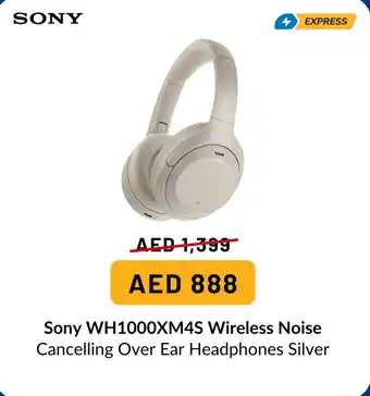 Sharaf DG Sony WH1000XM4S Wireless Noise Cancelling Over Ear Headphones Silver offer