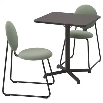 Ikea Stensele / mÅnhult Table and 2 chairs, anthracite anthracite/hakebo grey-green, 70x70 cm offer