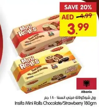 Gala Supermarket Insifa Mini Rolls Chocolate Strawberry 180gm offer
