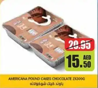 Choithrams AMERICANA POUND CAKES CHOCOLATE 2X300G offer