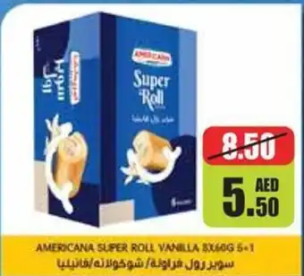 Choithrams AMERICANA SUPER ROLL VANILLA 8X60G 5+1 offer
