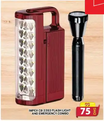 Grand Hyper Market IMPEX CB 2283 FLASH LIGHT AND EMERGENCY COMBO offer