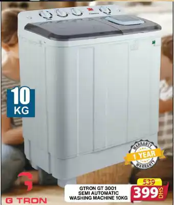 Grand Hyper Market GTRON GT 3001 SEMI AUTOMATIC WASHING MACHINE 10KG offer