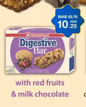 Choithrams PAPADOPOULOS Digestive Bar with red fruits & milk chocolate offer