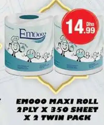 Emirates Co-op EMOOO MAXI ROLL 2PLY X 350 SHEET X 2 TWIN PACK offer