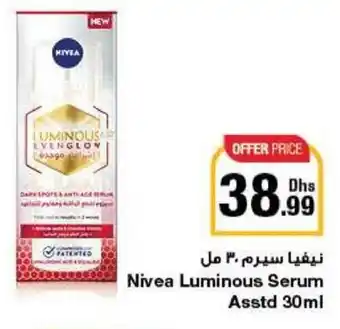 Emirates Co-op Nivea Luminous Serum Asstd 30ml offer