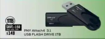 Lulu Hypermarket PNY Attach4 3.1 USB FLASH DRIVE 1TB offer