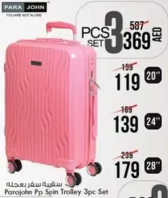 Safari Hypermarket Parajohn Pp Spin Trolley 3pc Set offer