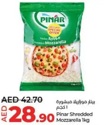 Lulu Hypermarket Pinar Shredded Mozzarella 1kg offer