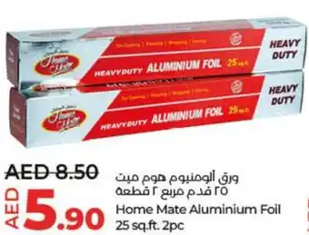Lulu Hypermarket Home Mate Aluminium Foil 25 sq.ft. 2pc offer
