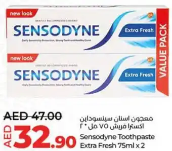 Lulu Hypermarket Sensodyne Toothpaste Extra Fresh 75ml x 2 offer