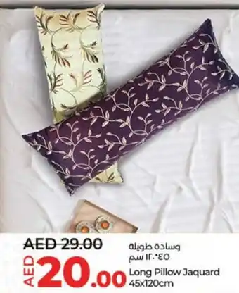 Lulu Hypermarket Long Pillow Jaquard 45x120cm offer