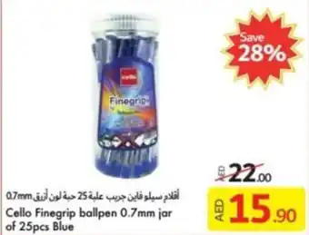 Lulu Hypermarket Cello Finegrip ballpen 0.7mm jar of 25pcs Blue offer