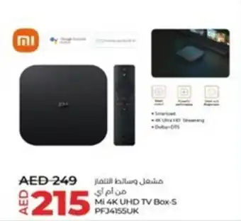 Lulu Hypermarket Mi 4K UHD TV Box-S PFJ4155UK offer