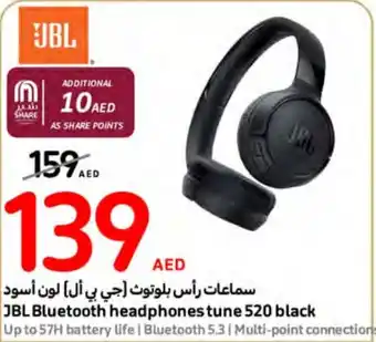 Carrefour JBL Bluetooth headphones tune 520 black offer