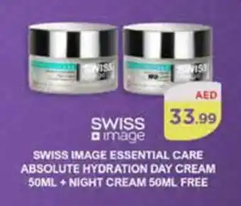 Nesto SWISS IMAGE ESSENTIAL CARE ABSOLUTE HYDRATION DAY CREAM 50ML NIGHT CREAM 50ML FREE offer