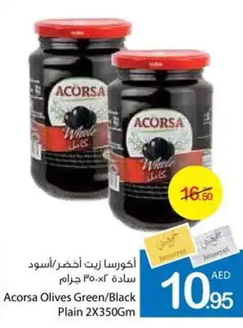Ajman Market Acorsa Olives Green Black Plain 2X350GM offer