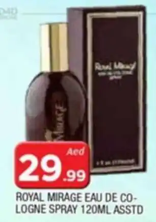 Al Madina ROYAL MIRAGE EAU DE COLOGNE SPRAY 120ML ASSTD offer