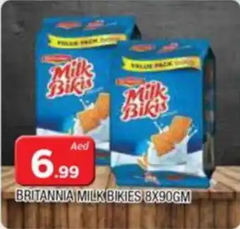 Al Madina BRITANNIA MILK BIKIES 8X90GM offer