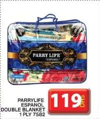Grand Hyper Market PARRYLIFE ESPANOL DOUBLE BLANKET 1 PLY 7582 offer