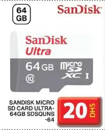 Grand Hyper Market SANDISK MICRO SD CARD ULTRA 64GB offer