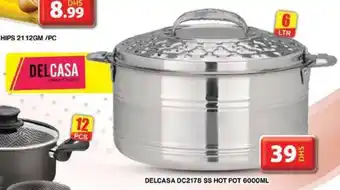 Grand Hyper Market DELCASA SS HOT POT 6000mL offer