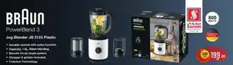 Safari Hypermarket BRAUN PowerBlend 3 Jug Blender JB 3123 Plastic offer