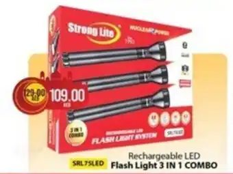 Safari Hypermarket Rechargeable LED Flash Light 3 IN 1 COMBO offer