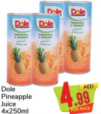 Day To Day Dole Pineapple Juice 4x250ml offer