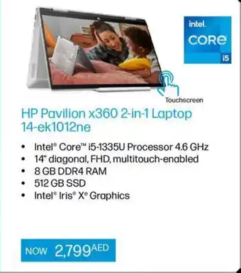 Jumbo HP Pavilion x360 2 in 1 Laptop 14 ek1012ne offer