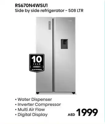 Jumbo RS670N4WSUI Side by side refrigerator 508 LTR offer