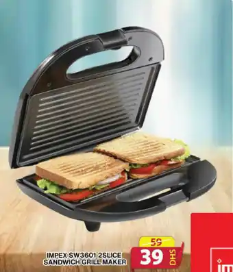 Grand Hyper Market IMPEX SW3601 2SLICE SANDWICH GRILL MAKER offer