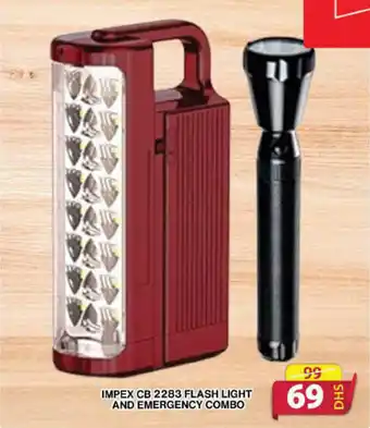 Grand Hyper Market IMPEX CB 2283 FLASH LIGHT AND EMERGENCY COMBO offer