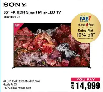 Jumbo SONY 85 4K HDR Smart Mini LED TV XR85X95L R offer