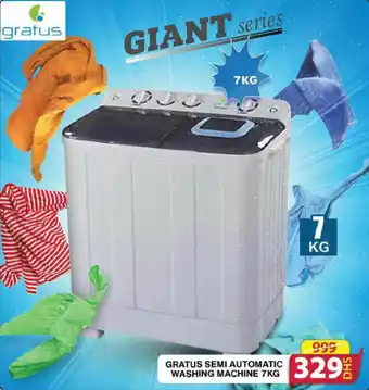 Grand Hyper Market GRATUS SEMI AUTOMATIC WASHING MACHINE 7KG offer