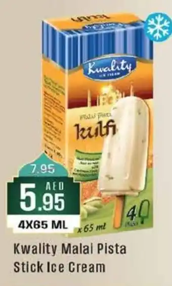 West Zone Supermarket Kwality Malai Pista Stick Ice Cream 4X65 ML offer