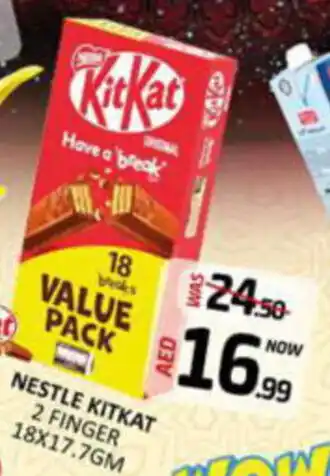 Al Madina Hypermarket NESTLE KITKAT 2 FINGER 18X17 7GM offer