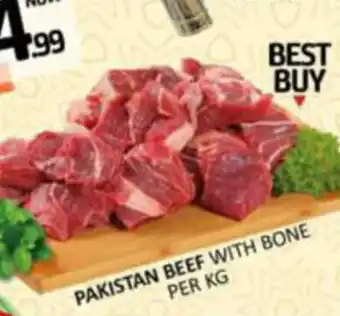Al Madina Hypermarket PAKISTAN BEEF WITH BONE PER KG offer