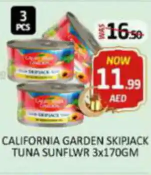 Al Madina Hypermarket CALIFORNIA GARDEN SKIPJACK TUNA SUNFLWR 3x170GM offer